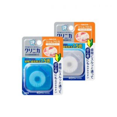 獅王 Clinica Advantage 滑順纖細牙線 40m (76357) 【顏色隨機發貨】 163-0768